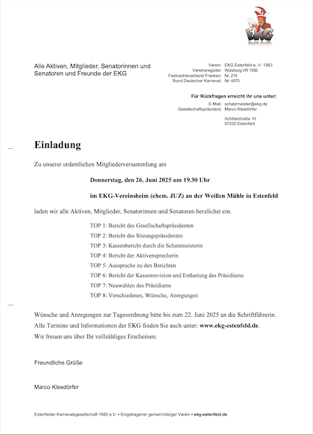 Jahreshauptversammlung